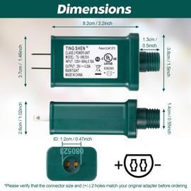 Enhon 29V LED Power Supply, UL Certification LED Transformer Replacement Class 2 Power Supply, Low Voltage Transformer US Plug Adapter for Christmas Tree Light, Green, Left Positive(TS-6W29V)