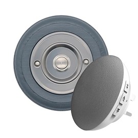 Modern Living Round Wireless Doorbell in Grey Ash and Brushed Nickel - Nickel Centre - Standard Plug in F5S