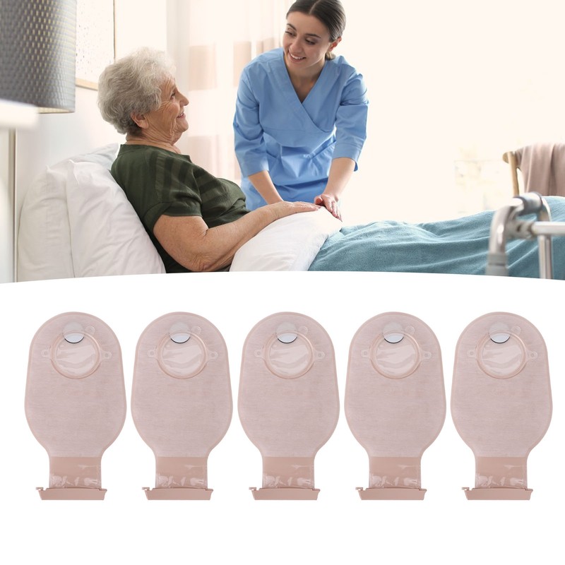 5PCS Colostomy Bags PE Leakproof Ostomy Pouch Ostomy Supplies for