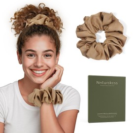 100% Mulberry Silk Scrunchies for Women, Oversized XL Hair Tie for Sleeping, Gentle No Damage Hair Accessory for All Hair Types, Soft Pure Silk Ponytail Holder