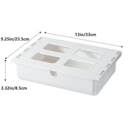 Under Desk Drawer, Large Self-Adhesive Under Desk Organiser, 13x9.2inch Hidden Under Desk Storage Box Cosmetics Case for Storage of Cutlery, Office Supplies, Stationery and Cosmetic (White)