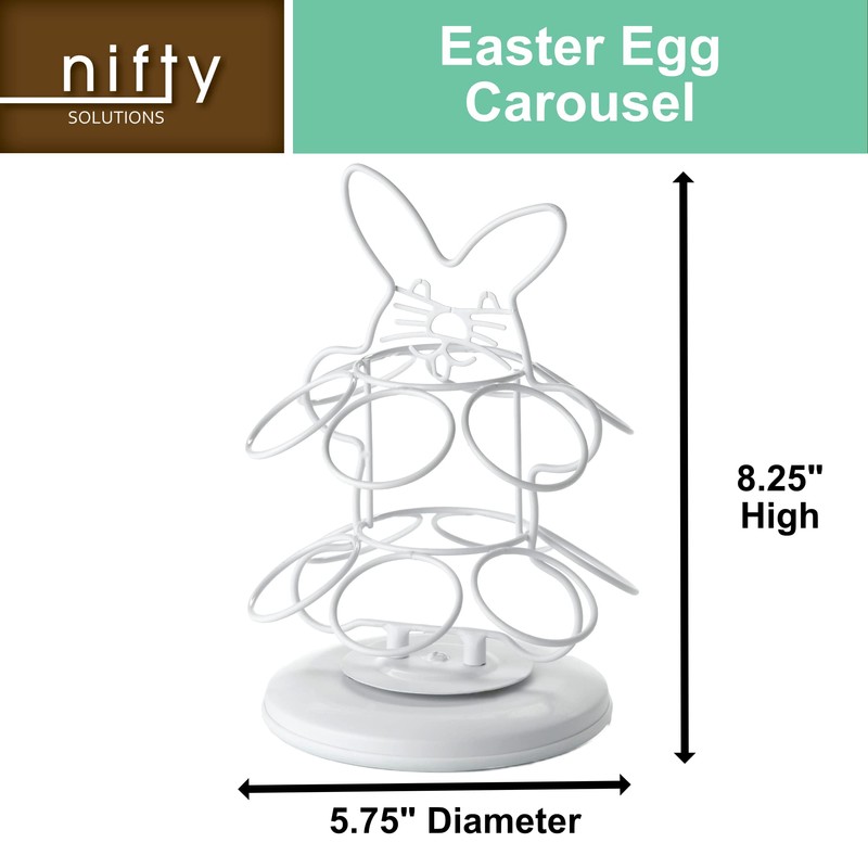 Nifty Easter Egg Carousel - White Powder Coat Finish, Spins