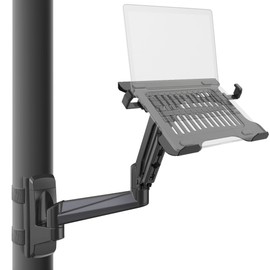 CondoMounts CLMLTP1016 Ergonomic Laptop Mount for Poles | Fits Devices Up to 19" | 360° Rotation | Anti-Slip Tray | Tool-Free Strap Mounting | Outdoor, Industrial & Mobile Workstations