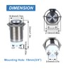 DMWD 2-Pack 19mm Latching Metal Waterproof Push Button Switch ON-Off