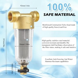 Rückspülfilter Vorfilter Hauswasserwerk – Wasserfilter Garten & Hausanschluss, 1 Zoll Spin Down Sedimentfilter mit 3/4" Adapter, Rostfrei Edelstahl, Vorfilter Gartenpumpe, Wasser Filter Hauswasserfilt