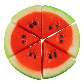 JCBIZ 10pcs Simulation Mini Watermelon Slices Artificial Fruit Lifelike Decorative Fruits for Kitchen Home Decor