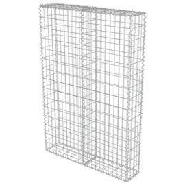 Galvanized Steel Gabion Wall with Covers - 39.4"x7.87"x59" for Outdoor Decor