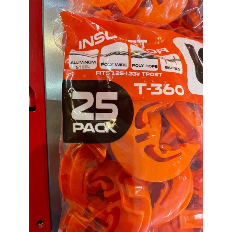 LockJawz Electric Fence T Post Insulators (25)pk - Orange (T-360)
