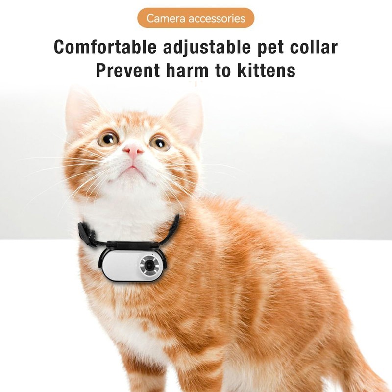 Cat Collar Camera, 1080P HD Dog Tracker Collar, Mini Action