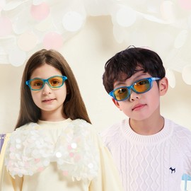 Yourga Kids Dry Eyes Relief Eyeglasses, Blue Light Blocking, Moisture Chamber Glasses, Computer Reading/Gaming/TV/Phones Glasses for Children,Anti Eyestrain (Blue)