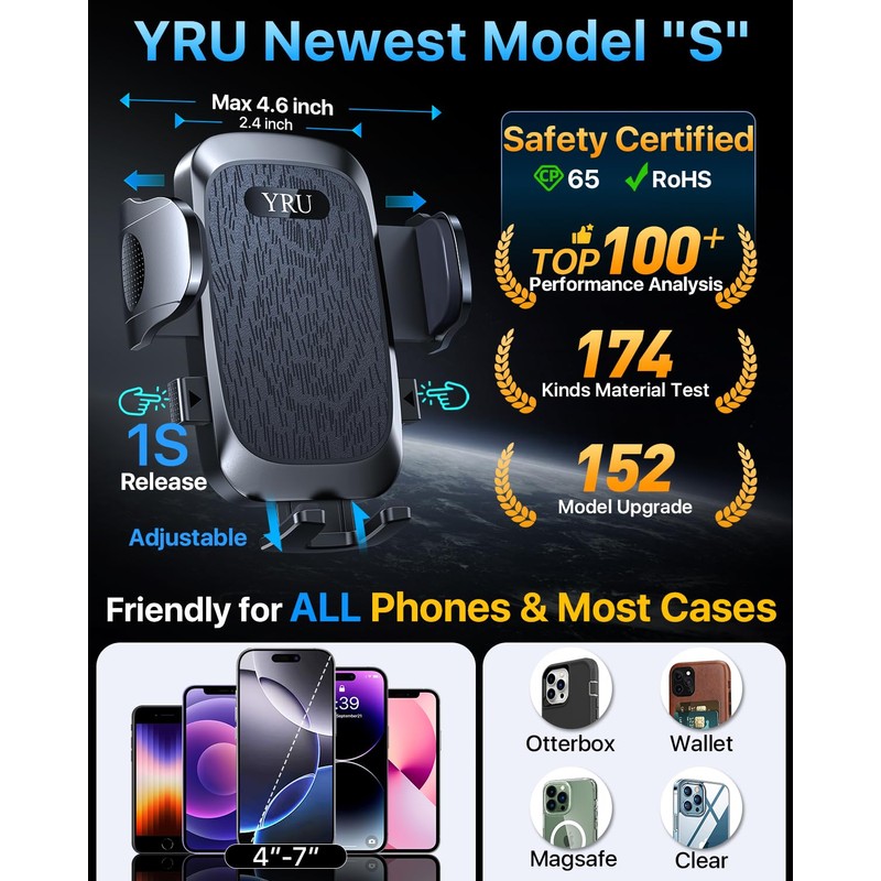 YRU Car Phone Holder Elite Pro Mount
