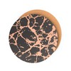 Dainty Home Black Rose Gold Marble Round Cork Placemats -