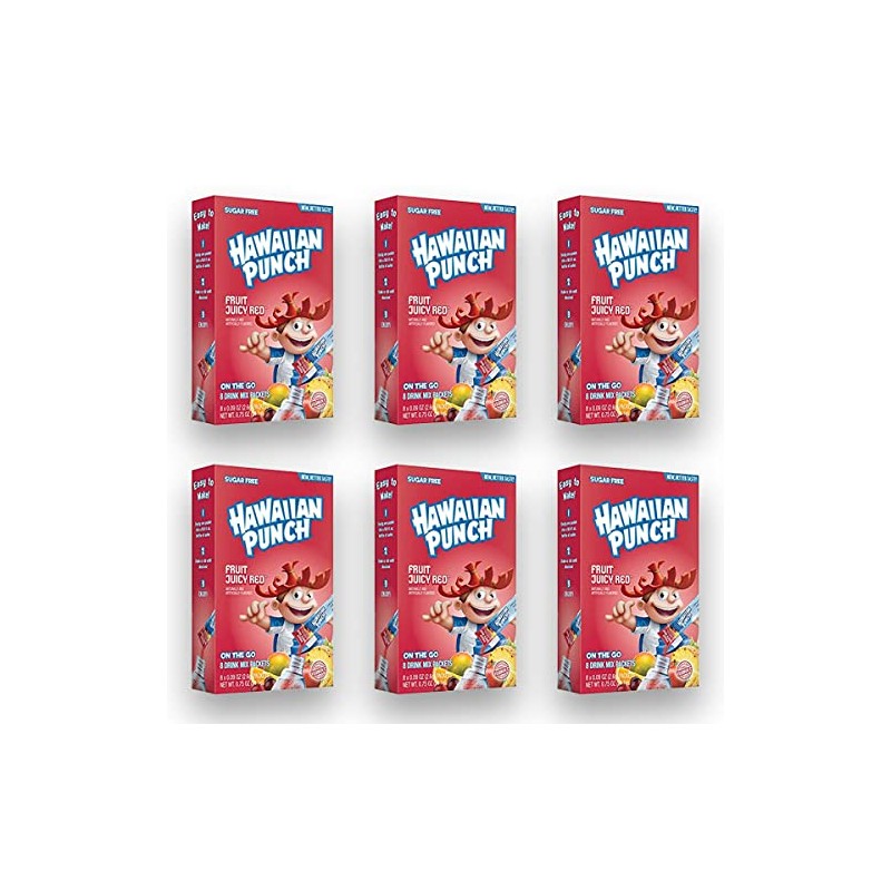 Hawaiian Punch Sugar-Free Juicy Red Powdered Drink Mix 6 Count