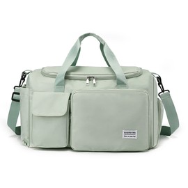 CORIOS Travel Duffel Bag for Women and Men Sports Gym Tote Bag Foldable Weekender Overnight Bag Carry-on Bags with Shoes Compartment Lightweight Shoulder Bag for Travel Gym Sport Daily Use Green