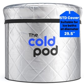 The Cold Pod Ice Bath Tub XL Cover: Insulated and Silver UV Heat Reflective Cold Plunge Tub Cover, Waterproof and Zip Up All Weather Resistant Protective Lid