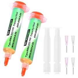 Nadiaen 2PCS 10ml Solder Flux,Flux Soldering Paste,Lead Free Solder Paste Syringe with 4 Needles and 2 Pushers,No Clean Rosin Soldering Solder Flux Solder Paste for BGA,IC, PCB,CPU,LED,SMT
