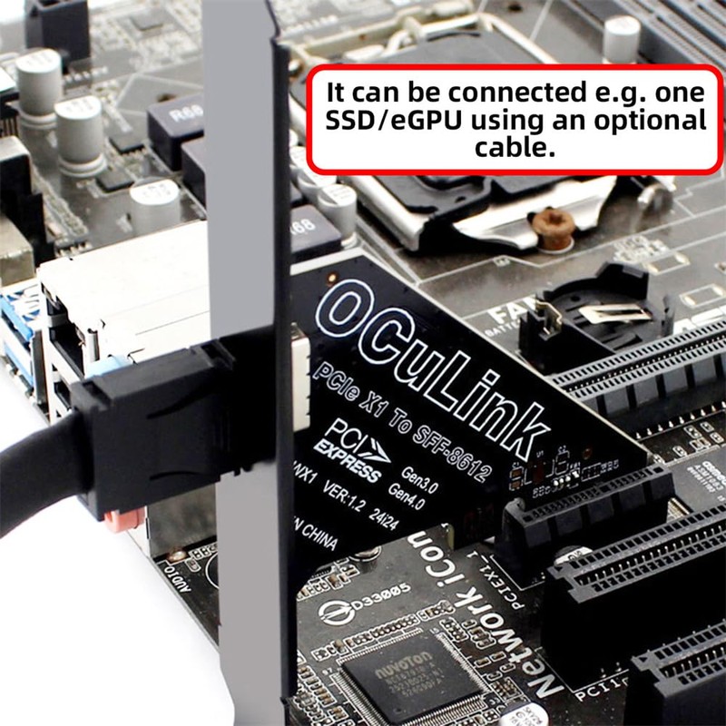 NFHK-Adapter PCI-Express 4.0 PCIE 1x auf Oculink SFF-8612 SFF-8611-Hostkarte für