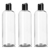 ljdeals 16 oz Clear Plastic Empty Bottles with Black Disc