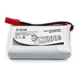 elxjarpower (4-Pack) 7.4V 1000mAh 20C LiPo Battery with JST Plug and Charger for V912 V333 V262 V353 Quadcopter