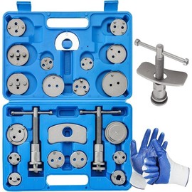 24pcs Brake Caliper Tool, Heavy Duty Disc Brake Caliper Tool Set, Wind Back Kit for Brake Pad Replacement, Master Disc Brake Caliper Tool Kit Fits Most American, European Makes/Models (Red) - Color: Blue