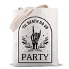 PWHAOO Bride and Bridesmaids Tote Bag Bride Or Die Tote Bag Bride Or Die Bachelorette Party Gift Bridal Party Gift, Death Do Us Party Tote, 14.17 inches (length) x 12.6 inches (width)