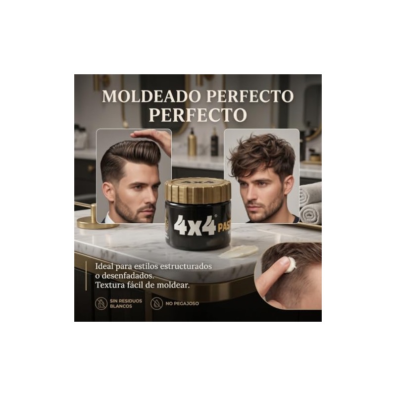 Pasta para el cabello, moldeador de cabello fijación media-alta, productos