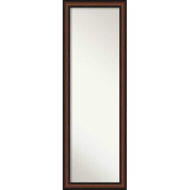 Amanti Art Door Mirror (51.4 x 17.4 in.), Yale Walnut Frame - Full Length Mirror, Full Body Mirror, Wall Mirror - Brown