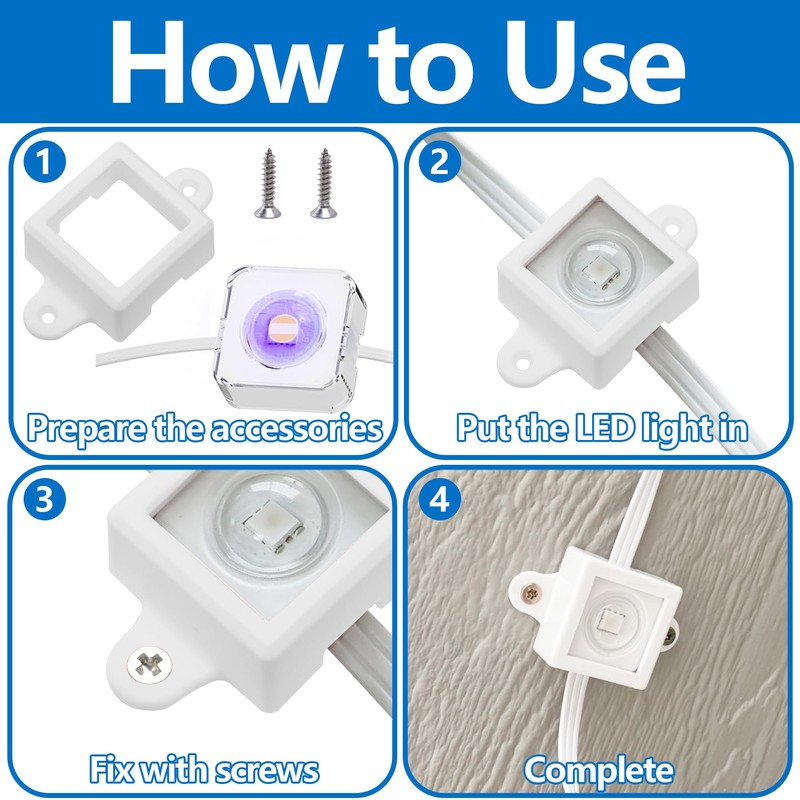 Shupakul 40 Pcs H705 LED Light Mounting Bracket Clip,Waterproof H705