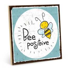 TypeStoff Wooden Sign with Saying - Positive - Vintage Look with Quote as Gift and Decoration on Joy and Hygge - HS-00994