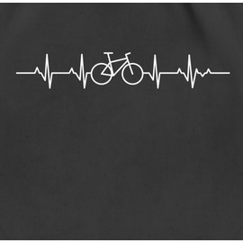 Shirtracer - Gym Bag Backpack - Vehicles - Heartbeat Bicycle Bike Mountain Biker Gift, 1 black
