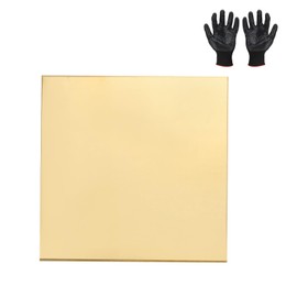 YELARXI Brass Sheet Metal Film Attached Brass Plates, 7.9" x 7.9" 8 Gauge(1mm) Thickness Fit for DIY Crafts Electrical Repair - Square(1 Pack, Brassy)