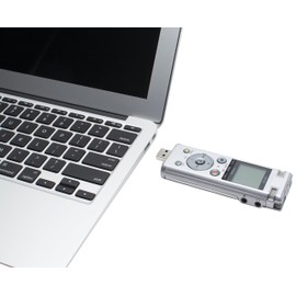 Olympus OM SYSTEM OLYMPUS Voice Recorder DM-720 with 4GB, Micro SD Slot, USB Charging, Direction PC Connection, Transcription Mode, Silver