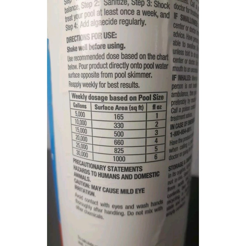 HTH Liquid Solar Blanket Pool Care 28oz Compatible W Salt