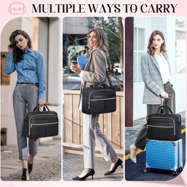 IGOLUMON Laptop Bag 15.6/17.3 Inch Laptop Briefcase for Women Men Waterproof Shoulder Computer Messenger Bag Large Laptop Bag Business Office Work Travel College, Black