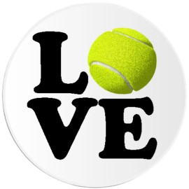 Kiwi Gifts LOVE Tennis - 3 Pack Circle Stickers 3 Inch - Sports Athlete Court Ball Racket
