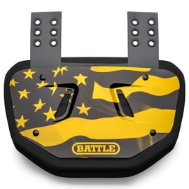 Battle Sports American Flag 2.0 Chrome Football Back Plate - Adult & Youth (Gold, Black, Youth)
