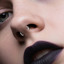 DOEARKO Glass Septum Retainer 16G to 8G - 2 Black + 2 Clear U-Shaped Retainers with O-Rings Hypoallergenic Invisible Nose Piercing for Work, Sports & Surgery Comfortable Glass Retainer Jewelry (4 Clear, 2.5mm(10G))