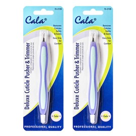 Color rubber handle cuticle trimmer fuchsia, mixed colors, 2 pieces / 칼라 러버핸들 큐티클 트리머 퓨셔, 혼합색상, 2개