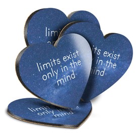 Great Coasters (Set of 4) Heart - Motivate Quote Inspiration Space Drink Glossy Coasters/Tabletop Protection for Any Table Type #14357