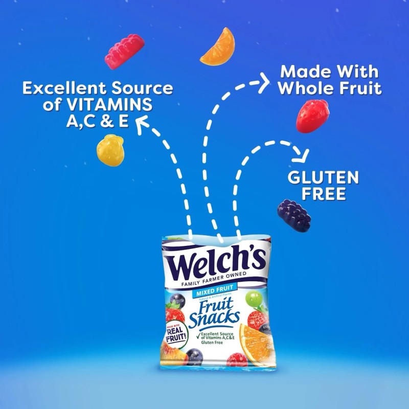 Welch's Fruit Snacks, Mixed Fruit, Bulk Pack, Individual Single Serve