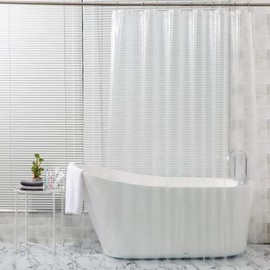 Wise Home Products PEVA 4G Clear Shower Curtain Super Durable Plastic 72 Length, Weighted Standard 70 x 72, Bathroom Shower Curtain Liners with 3 Magnet