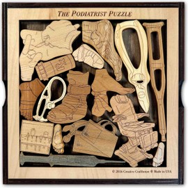 Gift for Podiatrist - The Podiatrist Puzzle - Unique Gift for Your Foot Doctor - The Podiatrist Puzzle - Wooden Brain Teaser from Creative Crafthouse | Office Decor