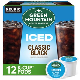 Green Mountain Coffee Roasters ICED Classic Black, Single Serve Keurig K-Cup Pods, Medium Roast Iced Coffee, 72 Count