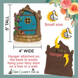Fairy Garden Freak Blue Turquoise Fairy Door - Miniature Garden Building for Fairy & Gnome Garden Decor