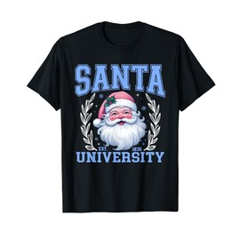 Christmas Santa University College Dorm Decor Blue Varsity T-Shirt