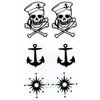 EROSPA® Temporary Tattoo Sheet - Skull / Skull with Snake