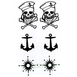 EROSPA® Temporary Tattoo Sheet - Skull / Skull with Snake - 15 x 21 cm