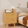Urban Deco Fluted Nightstand with Storage, Mid Century Modern Nightstand,