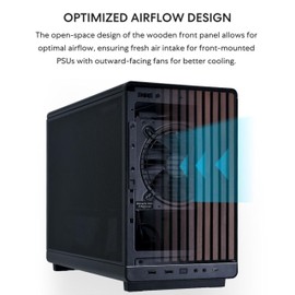 Lian Li A3-mATX-WD-26.3L Micro Form Factor Chassis-No Fans Included-Supports 360mm AIO-Modularity Design-for M-ATX, ITX Motherboard-DAN Cases Collaboration-Wood Front Panel-Black (A3X-WD)