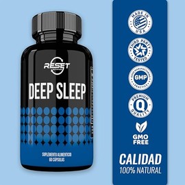 Deep Sleep con L Teanina Magnesio Gaba y 5htp - 60 cpsulas  Hecho en USA  Pastillas para dormir con GABA, xido y Citrato de Magnesio, L-Teanina, 5... 